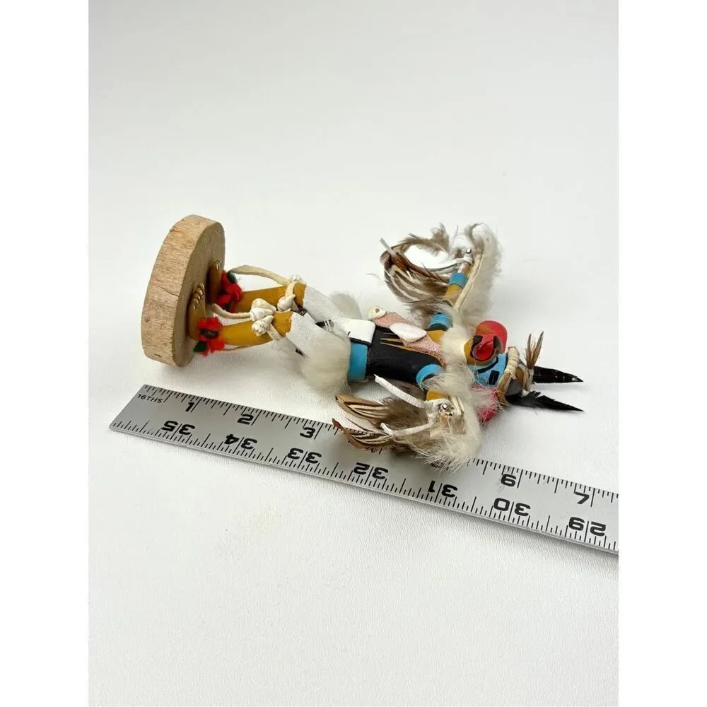 Vintage Native American Handmade Eagle Kachina Sculpture Signed Original 7.5in H